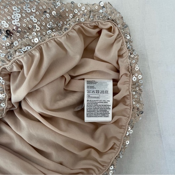 NWT H&M Women’s Sequence White Gold Blouse Elastic Waist Long Sleeve Size L - Picture 11 of 11